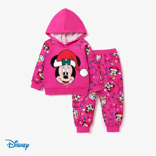 Vista 8 de Disney Mickey and Friends Outfits 2pcs Toddler Girl & Boy Long Sleeve Hoodie and Pants Set, 2-6 Years