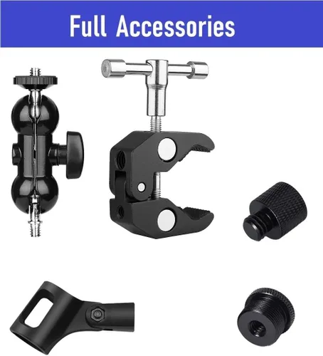Vista 2 de Clip de micrófono, soporte de abrazadera de micrófono compatible con Shure sm58 sm48 sm81 sm57 Mic, MV5, MV51, PGA52, Sennheiser E835, E945 E935