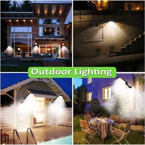 Vista 14 de SyouHome Paquete de 4 luces solares para exteriores, sensor de movimiento con control remoto, 3 modos, 2000 lm, 213 LED, luces solares