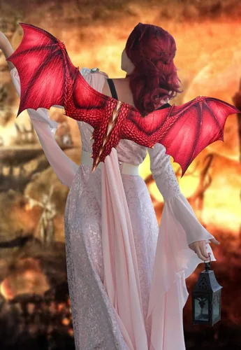 Vista 19 de Himine Alas de dragón no tejidas para adultos Cosplay Props