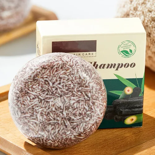 Vista 8 de Moily Barra de champú de oisturización, a base de plantas para hidratación y limpieza del cabello seco, carbón de bambú, talla única
