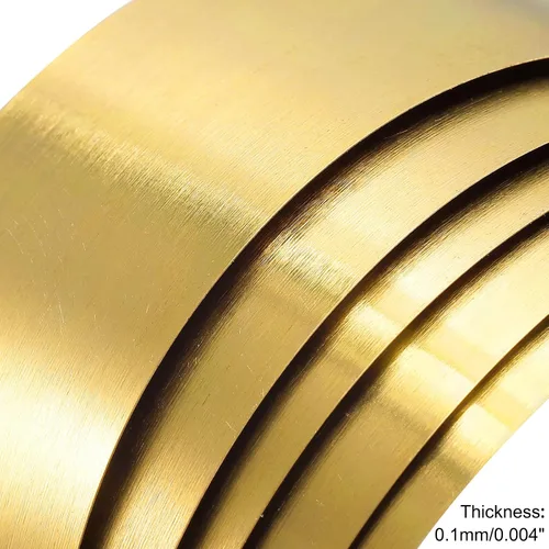 Vista 4 de uxcell Rollo de hoja de latón, placa de hoja de metal 1000 mm x 15 mm x 0,1 mm