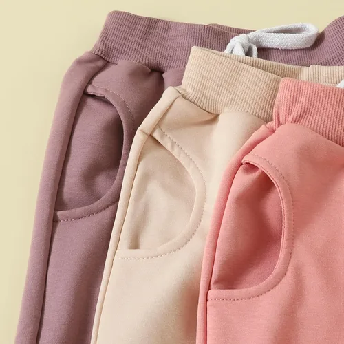 Vista 5 de Shejingb Paquete de 3 pantalones deportivos básicos lisos y suaves de algodón de color liso, pantalones de algodón para otoño e invierno