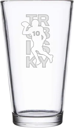 Vista 16 de Hat Shark Jugador atlético deportivo de fútbol – Vasos de pinta grabados con láser para cerveza, jarra de 16 onzas (Allen #17)