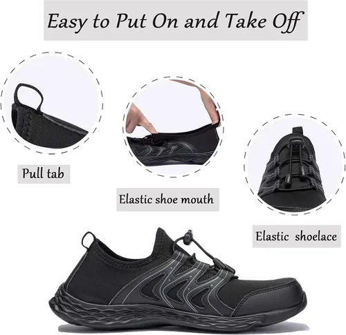Vista 4 de deenor Zapatos de agua de secado rápido para hombre, ligeros deslizamientos en zapatos deportivos para caminar