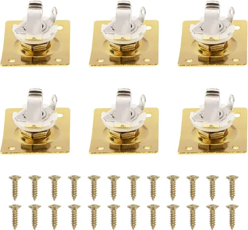 Vista 7 de 6 piezas Yootones Square Jack Placa de salida para guitarra bajo Jack Socket compatible con piezas de guitarra eléctrica Accesorios (negro)