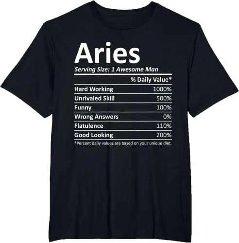 Vista 26 de ARIES Nutrition - Camiseta divertida de regalo con nombre personalizado para cumpleaños, Negro, S