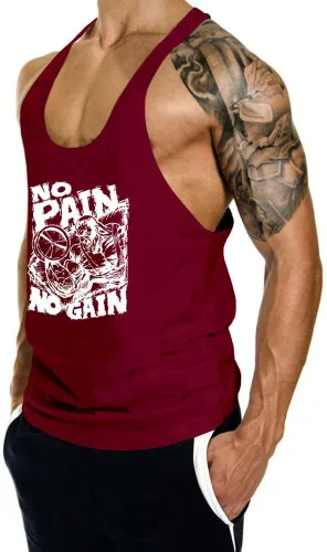 Vista 2 de Camiseta sin mangas de gimnasio para hombre, con espalda en Y, fitness, culturismo, entrenamiento muscular, camiseta sin mangas