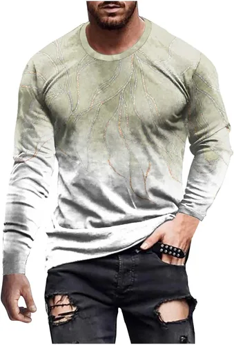 Vista 6 de Camisetas de diseñador para hombre, diseño de moda, estampado gráfico 3D, manga larga, casual, para entrenamiento, tallas grandes, para otoño