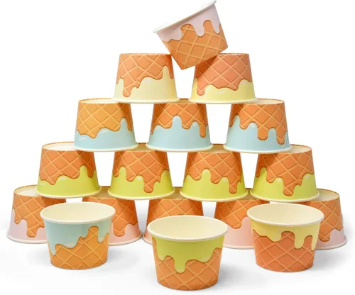 Vista 4 de Gift Boutique Paquete de 60 tazas de helado de papel de 10 onzas para postres