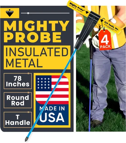 Vista 33 de T&T Tools - Sonda poderosa sonda de metal aislada de 36 pulgadas, varilla redonda de metal de 3/8 pulgadas, diseño resistente para fácil penetración