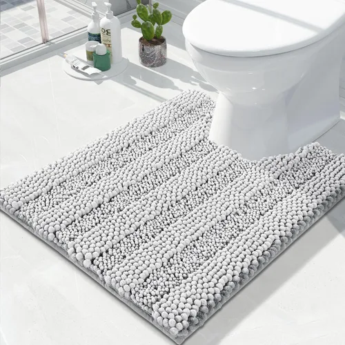 Vista 104 de Yimobra Tapetes de baño lavables, de chenilla súper suave y absorbente, para suelo y alfombra, de secado rápido, antideslizante, para bañera y Beige