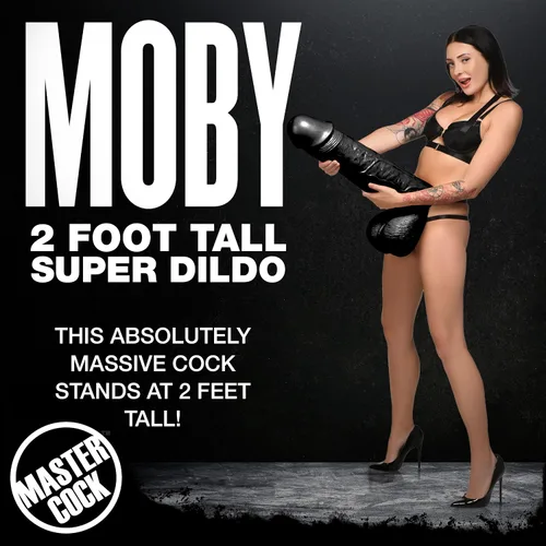 Vista 2 de Master Cock Moby de 2 pies de alto, consolador súper grande para hombres, mujeres y parejas. Consolador de tamaño súper grande con detalles