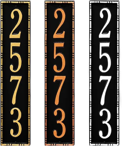 Vista 25 de Placa de dirección de metal personalizada, señales de números para placa de pared de casa, señal de dirección con nombre de calle, números de casa