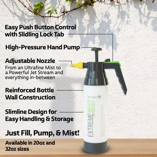 Vista 3 de ExtremeMIST Pulverizador para pájaros de alto rendimiento Mister de bomba aviar ultrafino Mister de baño de pájaros de mano para mascotas