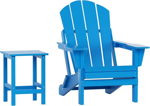 Vista 15 de WO Home Furniture - Juego de 3 sillas plegables para exteriores, mesa auxiliar, resistente a la intemperie y a los rayos UV, para césped, jardín