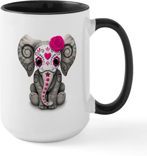Vista 9 de CafePress Blue Elephant - Taza de café de cerámica de 15 oz (15.0 fl oz)