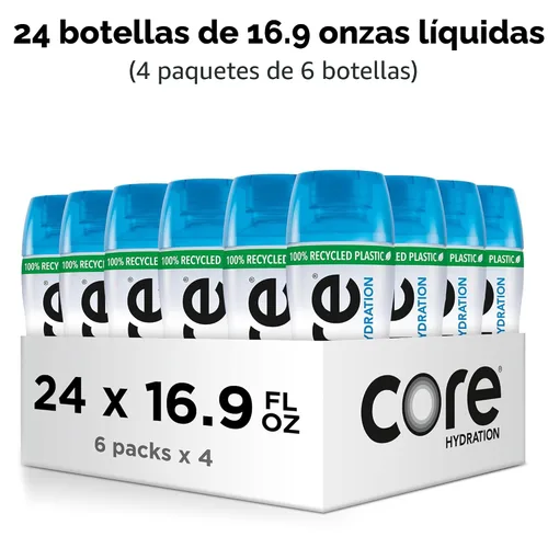 Vista 3 de Core Hidratación Agua perfectamente equilibrada, botellas de 0.5 L, 24 unidades (4 paquetes de 6)