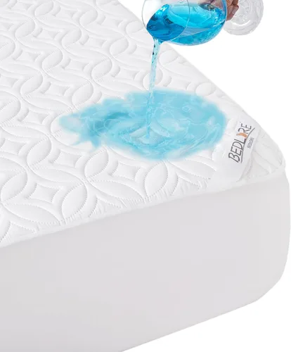 Vista 9 de BEDLORE Protector de colchón impermeable, protector de colchón de tamaño individual con bolsillo profundo de 6 a 15 pulgadas de profundidad, suave