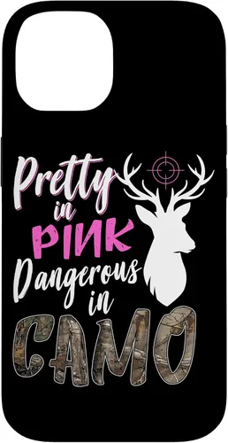 Vista 4 de Funny Pink Camo Hunting Graphic Women Deer Buck Hunters Case for iPhone 17