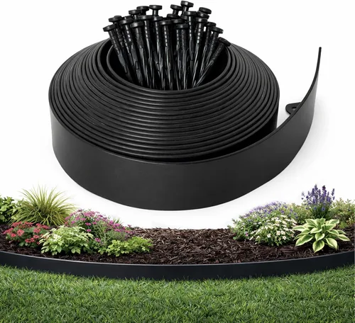 Vista 16 de Gardzen Kit de Bordes para Paisajismo de 1.5" x 20', Borde de Jardín y Césped Sin Excavación con 24 Piezas de Estacas, Borde Flexible para Cama