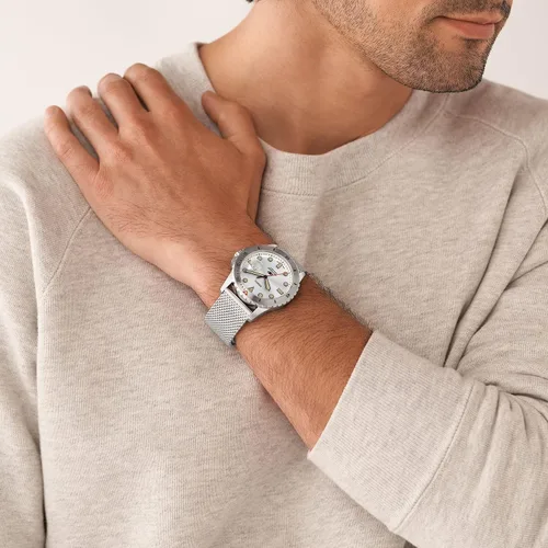 Vista 4 de Fossil Reloj casual de cuarzo azul para hombre inspirado en buceo