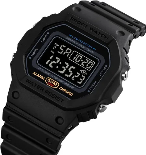 Vista 2 de Reloj digital para hombre con cara grande 50M resistente al agua Twinkle Color Reloj de pulsera multifunción