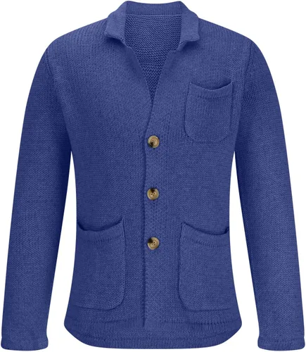 Vista 5 de Men's Knit Coats Casual Button Cardigan Sweater Stand Collar Chunky Knitted Jacket Outerwear Fall Winter Knitwear