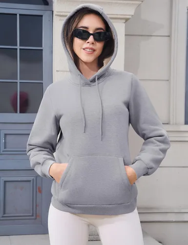 Vista 48 de MAGCOMSEN Sudaderas con capucha para mujer, con forro de sherpa, de vellón, para invierno, cálido, pesado, de algodón, con bolsillo