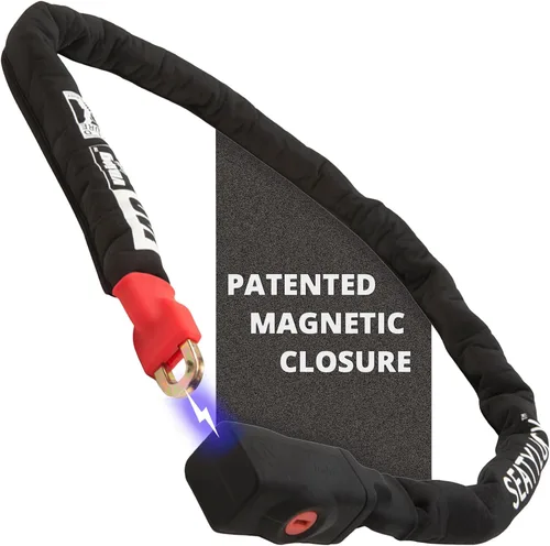 Vista 9 de Seatylock Viking - Cerradura de cadena para bicicleta con llave, magnética, patentada, clasificada segura, segura, antirrobo, cerradura inteligente