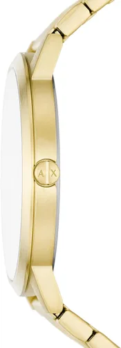Vista 2 de Armani Exchange Reloj de pulsera de acero inoxidable con dos manecillas en tono dorado para hombre (Modelo AX2871), Oro