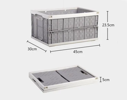 Vista 4 de Tronco de coche plegable plegable organizador de plástico impermeable para encimera de cocina, juguete de frutas y verduras organizador 31L