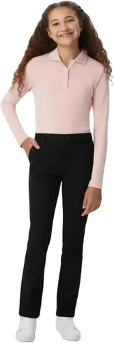 Vista 8 de French Toast Girls' Pull-On Straight Fit Stretch Twill Pant Caqui