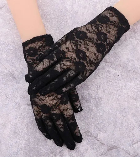 Vista 3 de Simplicity Guantes de encaje floral vintage para mujer
