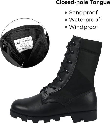 Vista 5 de WIDEWAY Botas tácticas del ejército para hombre, botas de combate ligeras, botas de selva, botas de trabajo militares, botas de desierto