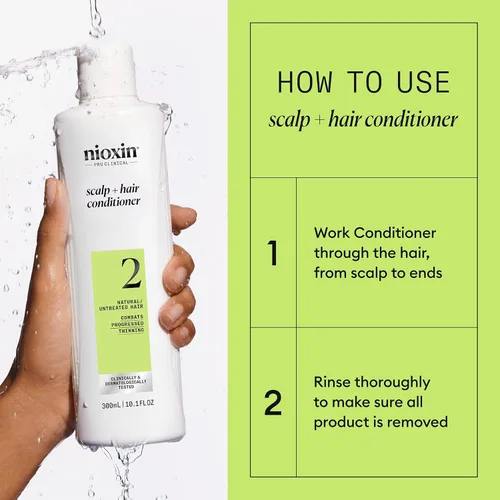 Vista 6 de Nioxin System 2 - Acondicionador de cuero cabelludo + engrosamiento del cabello para cabello natural con adelgazamiento progresado Aumenta