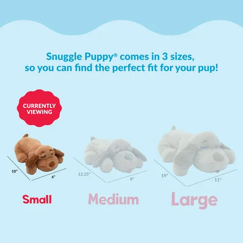 Vista 2 de Snuggle Puppy Junior - Juguete para cachorros de razas pequeñas, juguete de peluche más pequeño con pulso de sensación real, diseñado