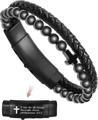 Vista 11 de Feraco Pulsera magnética de cobre puro para hombres y mujeres, 0.315 in, 99.99% cobre sólido y 3500 cuentas de hematita magnética Gauss, pulsera