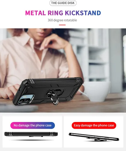 Vista 6 de Funda para Xiaomi Redmi A2 Caso,Cubierta de la caja del teléfono con soporte anti-caída para Xiaomi Redmi A1 220733SI 220733SG 220733SL 220743FI