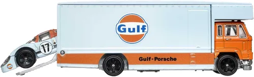 Vista 5 de Hot Wheels Folleto de la flota de transporte del equipo con Porsche 917 LH '18