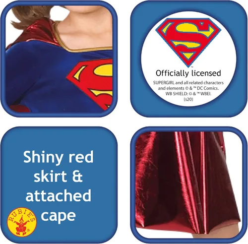 Vista 3 de Deluxe Supergirl Kids Costume