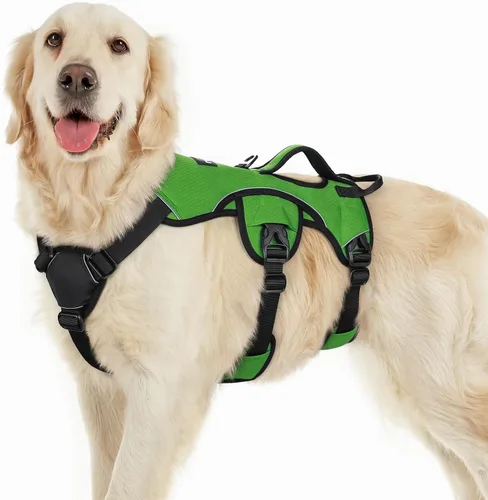 Vista 33 de rabbitgoo - Arnés para perros a prueba de fugas, arnés para mascotas acolchado y suave de cuerpo completo, arnés reflectante ajustable sin tirones