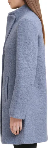 Vista 3 de Kenneth Cole Women's Button 34 Length Boucle Wool Peacoat