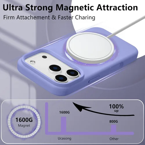 Vista 23 de Funda magnética de silicona para iPhone 13 Pro, color blanco antiguo [Compatible con Magsafe] [Forro de microfibra suave antiarañazos], funda