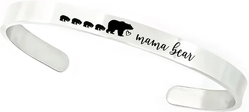 Vista 7 de SM Design Pulsera de mamá oso regalo para mamá con cachorros, día de San Valentín, cumpleaños, cantidad personalizada de cachorros, regalo para mamá
