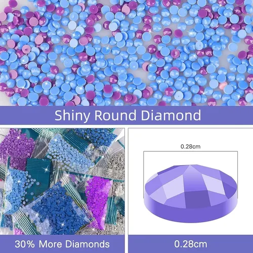Vista 3 de Kits de pintura de diamantes para adultos, arte de diamantes de imitación 5D, pintura por números para adultos, kit de bordado de diamantes