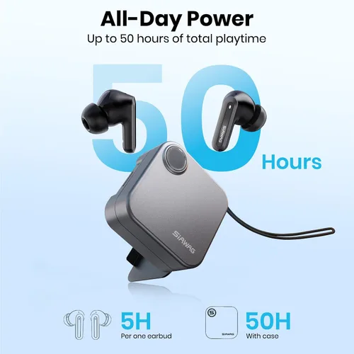 Vista 6 de Auriculares Bluetooth 5.4 inalámbricos 2 en 1 funda y soporte para teléfono con cancelación de ruido, potentes graves intrauditivos, Bluetooth 70H