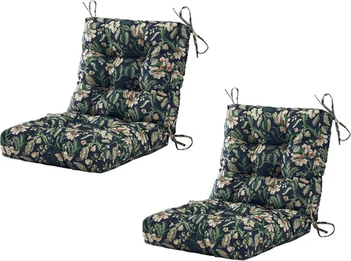Vista 10 de BLISSWALK Cojines para sillas de exterior, 40 x 20 x 4 pulgadas, cojín de mimbre grueso con respaldo bajo y lazos para muebles de patio, floral