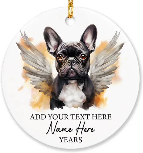 Vista 35 de Airedale Terrier - Adorno personalizado de alas de ángel para perro, regalo de pérdida de condolencias de mascotas, adorno de Navidad conmemorativo