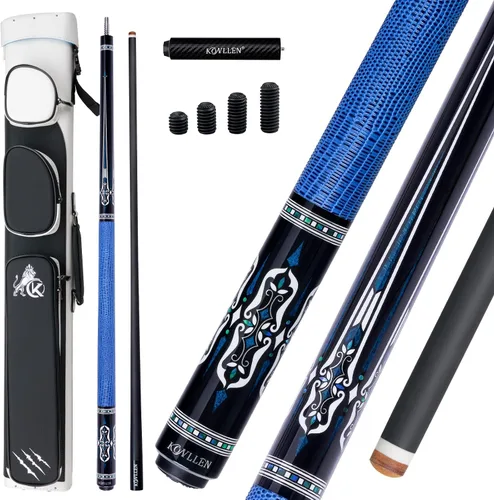 Vista 24 de KONLLEN Carbon Fiber Pool Cue 2.0 – 58" Low Deflection Performance Cue for Improved Accuracy & Consistency, 12.5mm Tip, Pro Taper
